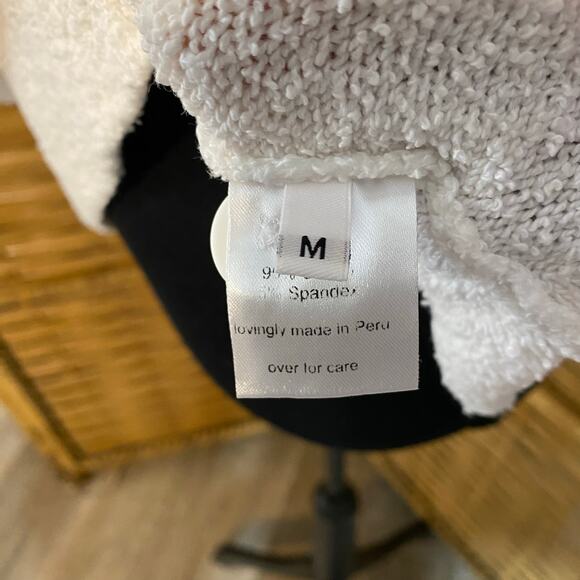 Rachel Comey Terrycloth Sweater Top White Short Sleeve Textured Knit Peru medium - Picture 6 of 8